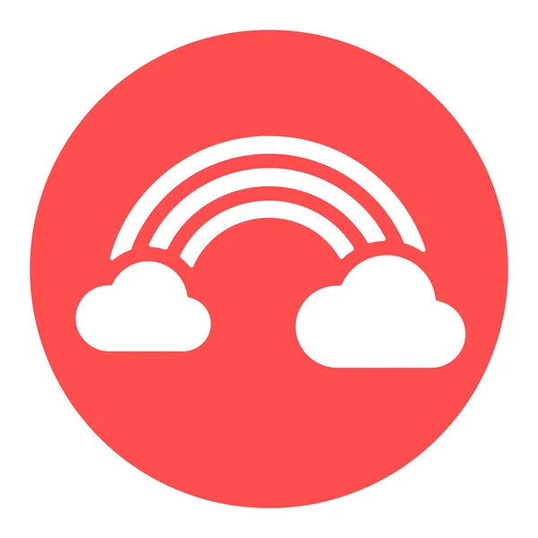 Icona Glifo Vettore Arcobaleno Nube Segno Meteorologico Simbolo Grafico Viaggi — Vettoriale Stock