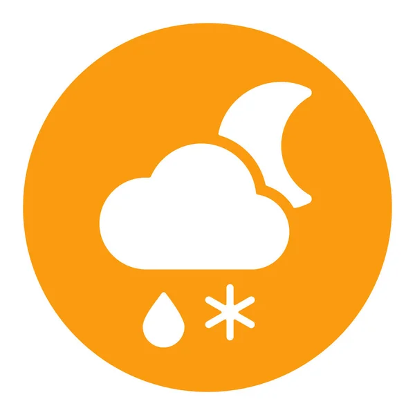 Wolke Mit Schnee Und Regenmond Glyphen Symbol Meteorologisches Zeichen Grafiksymbol — Stockvektor