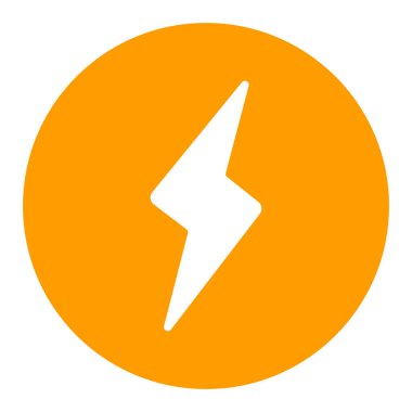 Şimşek vektör simgesi. Meteoroloji işareti. Seyahat, turizm ve hava durumu web sitesi ve uygulama tasarımı, logo, uygulama, UI için grafik sembolü