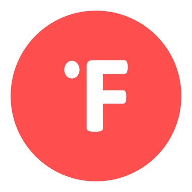 Fahrenheit derece vektör simgesi. Meteoroloji işareti. Seyahat, turizm ve hava durumu web sitesi ve uygulama tasarımı, logo, uygulama, UI için grafik sembolü