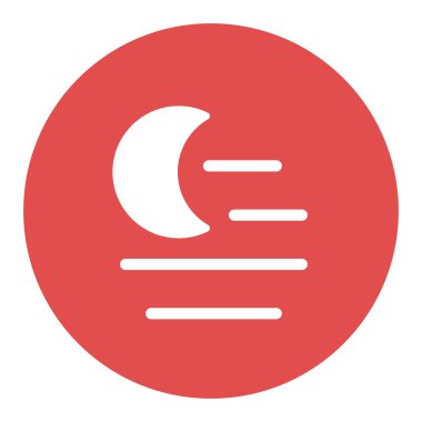 Sis gecesi vektör simgesi. Meteoroloji işareti. Seyahat, turizm ve hava durumu web sitesi ve uygulama tasarımı, logo, uygulama, UI için grafik sembolü