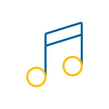 Müzik notası düz vektör simgesi. Müzik ve ses web sitesi için grafik sembolü ve uygulama tasarımı, logo, uygulama, UI