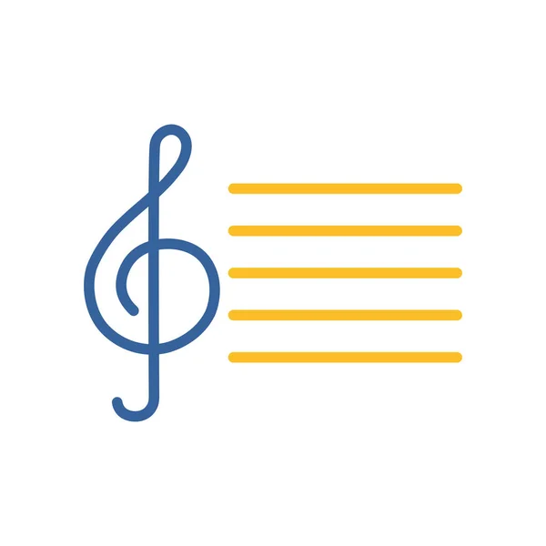 Tredubbla Vektorglyf Ikonen Musiktecken Grafisk Symbol För Musik Och Ljud — Stock vektor