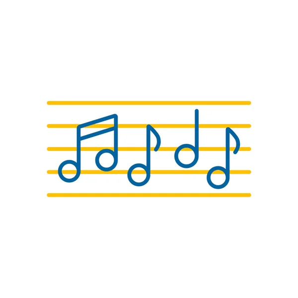 Icona Vettoriale Pentagramma Note Musicali Melodia Musica Classica Sound Design — Vettoriale Stock
