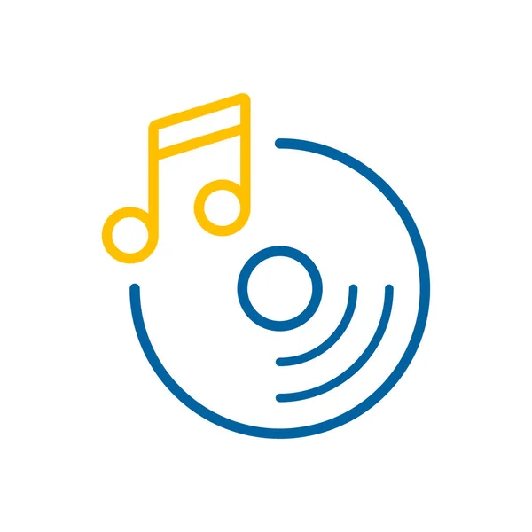 Icône Vectorielle Disque Note Musique Panneau Musical Symbole Graphique Pour — Image vectorielle