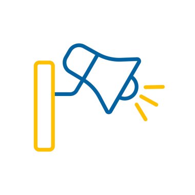 Hoparlör veya megafon vektör ikonu. Müzik ve ses web sitesi için grafik sembolü ve uygulama tasarımı, logo, uygulama, UI