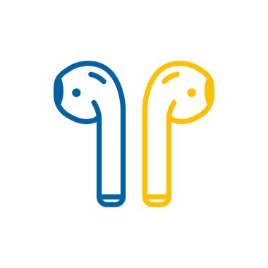 Airpods wireless headphones vector icon. Music sign. Graph symbol for music and sound web site and apps design, logo, app, UI clipart