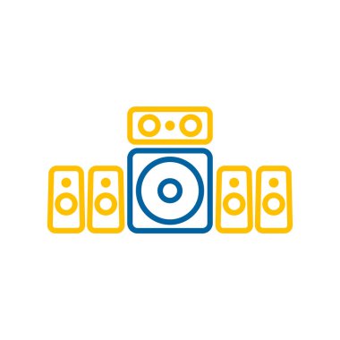 5.1 ses sistemi vektör simgesi. Müzik ve ses web sitesi için grafik sembolü ve uygulama tasarımı, logo, uygulama, UI