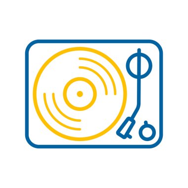 Vinil plak çalar vektör düz simge. Müzik işareti. Müzik ve ses web sitesi için grafik sembolü ve uygulama tasarımı, logo, uygulama, UI