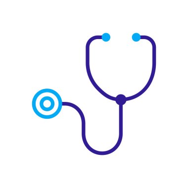 Tıbbi steteskop vektör ikonu. İlaç ve sağlık sigortası, tıbbi destek işareti. Tıbbi web sitesi ve uygulama tasarımı için grafik sembolü, logo, uygulama, UI