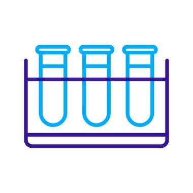 Test tüpleri vektör simgesi. İlaç ve sağlık sigortası, tıbbi destek işareti. Tıbbi web sitesi ve uygulama tasarımı için grafik sembolü, logo, uygulama, UI
