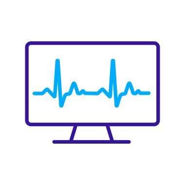 Bilgisayar tanılama vektör simgesi. İlaç ve sağlık sigortası, tıbbi destek işareti. Tıbbi web sitesi ve uygulama tasarımı için grafik sembolü, logo, uygulama, UI