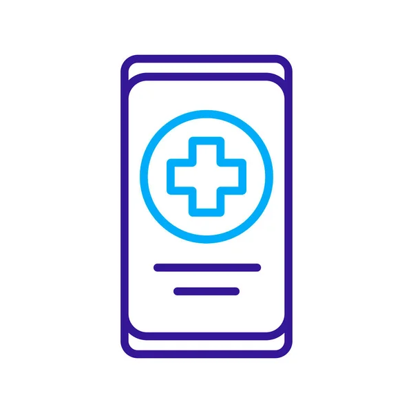 医療十字ベクトルのアイコンを持つスマートフォン 医学と医療支援のサイン 医療ウェブサイトやアプリのデザイン アプリ Uiのグラフシンボル — ストックベクタ