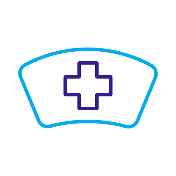 Infirmière Chapeau Vecteur Icône Médecine Soins Santé Signe Soutien Médical — Image vectorielle