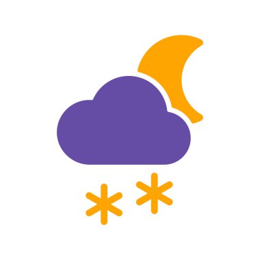 Kar ayının ana hatlarıyla çizilmiş bulut sembolü. Meteoroloji işareti. Seyahat, turizm ve hava durumu web sitesi ve uygulama tasarımı, logo, uygulama, UI için grafik sembolü