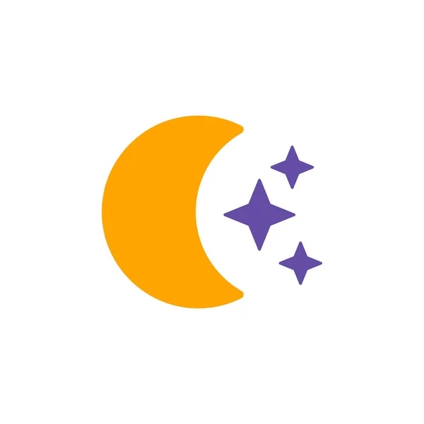 Ikona Měsíčního Hvězdného Vektorového Glyfu Meteorologické Znamení Grafický Symbol Pro — Stockový vektor