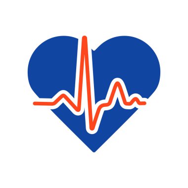 Kalp kardiyogramı, kalp atışı vektör simgesi. İlaç ve tıbbi destek işareti. Tıbbi web sitesi ve uygulama tasarımı için grafik sembolü, logo, uygulama, UI