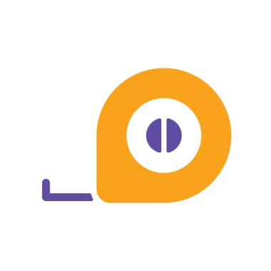 Teyp ölçüm vektör simgesi. İnşaat, onarım ve inşaat. Web sitenizin tasarımı için grafik sembolü, logo, uygulama, UI