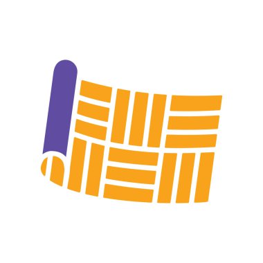 Linolyum rulo vektör simgesi. İnşaat, onarım ve inşaat. Web sitenizin tasarımı için grafik sembolü, logo, uygulama, UI