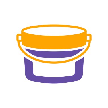 Boya ya da yemek sembolü için pastik kova kabı. Yapım, onarım ve inşa vektör tasarımı ve illüstrasyonu