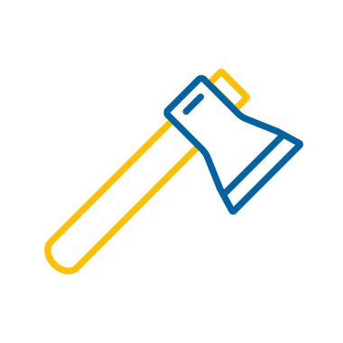 Balta ya da balta vektör simgesi. Kamp ve yürüyüş işareti. Seyahat ve turizm web sitesi ve uygulama tasarımı, logo, uygulama, UI için grafik sembolü