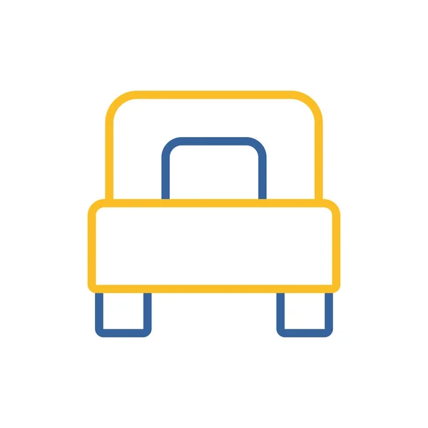 Односпальная Кровать Плоским Вектором Графический Символ Путешествий Туризма Дизайн Веб — стоковый вектор