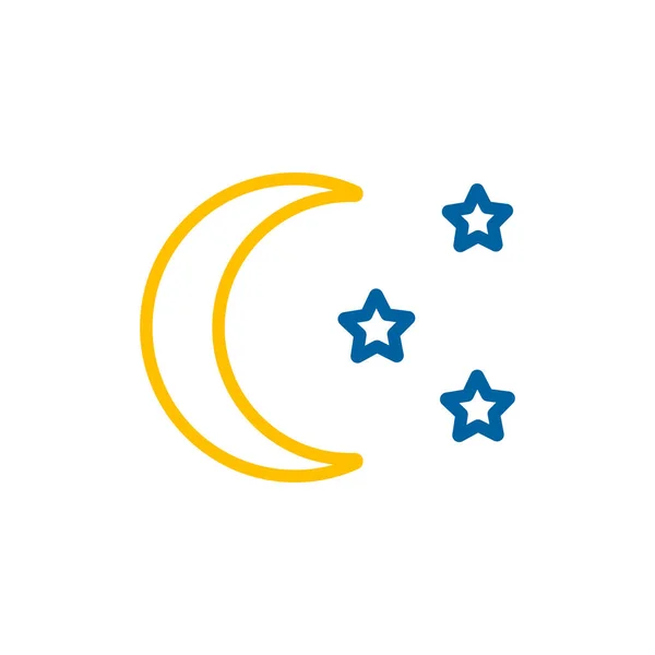 月球和恒星矢量图标 露营和远足标志 旅行和旅游网站和应用程序设计 应用程序 用户界面的图形符号 — 图库矢量图片