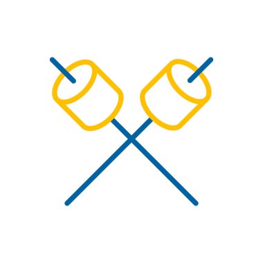 Tahta çubuk vektör ikonu üzerinde lokum. Kamp ve yürüyüş işareti. Seyahat ve turizm web sitesi ve uygulama tasarımı, logo, uygulama, UI için grafik sembolü