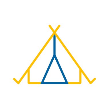 Turist çadırı vektör simgesi. Kamp ve yürüyüş işareti. Seyahat ve turizm web sitesi ve uygulama tasarımı, logo, uygulama, UI için grafik sembolü