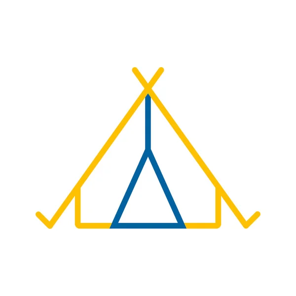 Tente Touristique Icône Vectorielle Panneau Camping Randonnée Symbole Graphique Pour — Image vectorielle