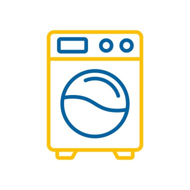 Çamaşır makinesi düz vektör simgesi. Ev elektriği web sitesi ve uygulama tasarımı, logo, uygulama, UI için grafik sembolü