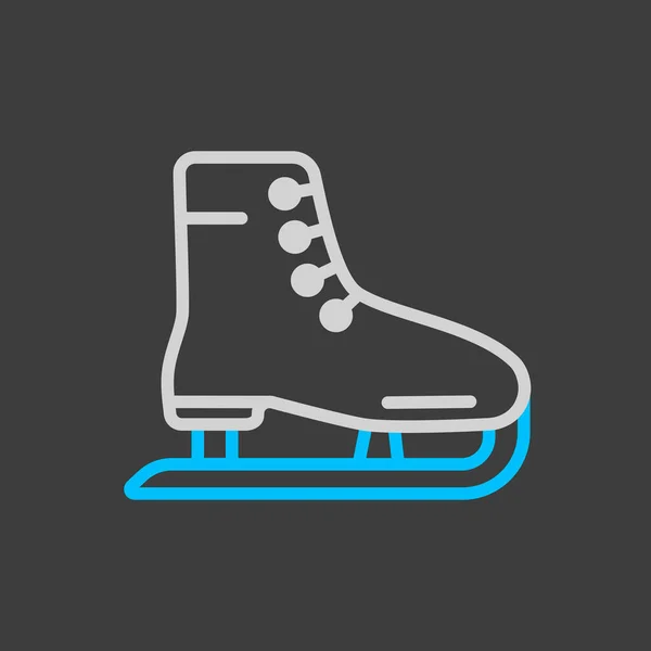 Sapatos Patinação Ícone Vetor Fundo Escuro Sinal Inverno Símbolo Gráfico — Vetor de Stock