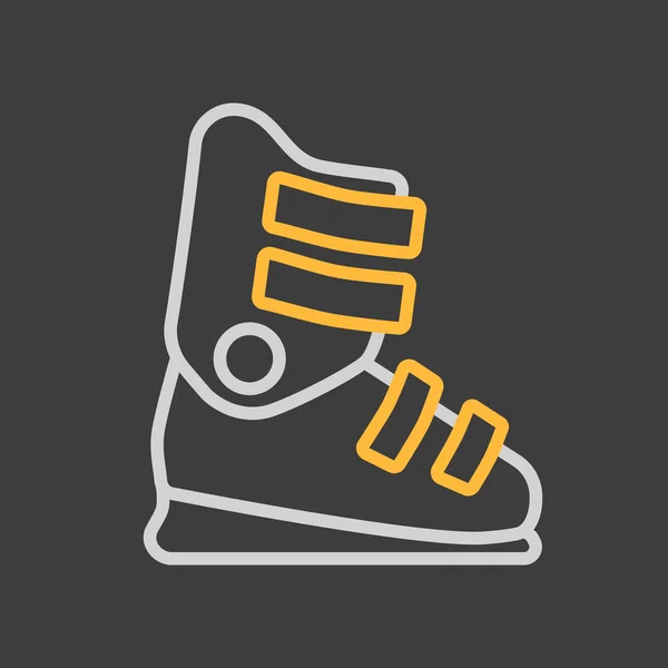 Ski Boots Vector Icon Dark Background Winter Sign Graph Symbol — Stock Vector