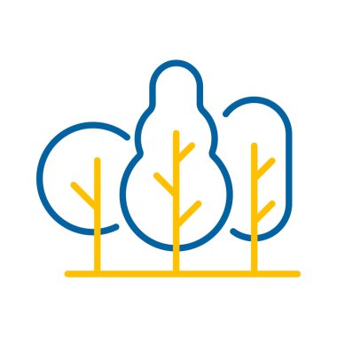 Yaprak döken orman vektör ikonu. Doğa işareti. Seyahat ve turizm web sitesi ve uygulama tasarımı, logo, uygulama, UI için grafik sembolü