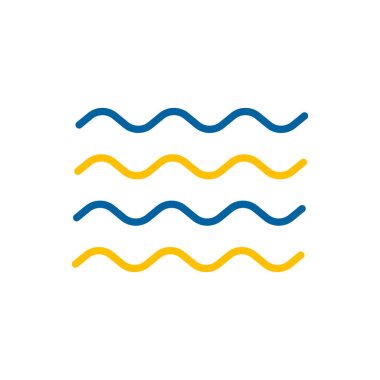 Deniz dalgası vektör simgesi. Doğa işareti. Seyahat ve turizm web sitesi ve uygulama tasarımı, logo, uygulama, UI için grafik sembolü
