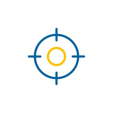 Hedef hedef vektör simgesini hedef alıyor. Navigasyon işareti. Seyahat ve turizm web sitesi ve uygulama tasarımı, logo, uygulama, UI için grafik sembolü
