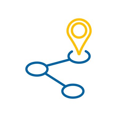 Yönlendirme simgesi. Navigasyon işareti. Seyahat ve turizm web sitesi ve uygulama tasarımı, logo, uygulama, UI için grafik sembolü