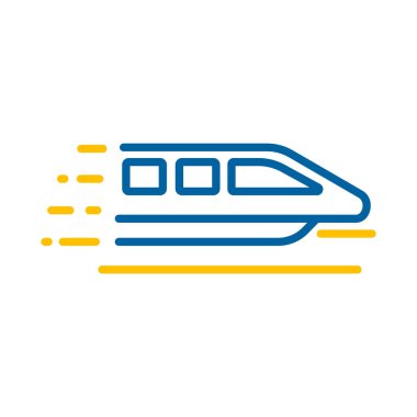 Monoray hızı modern tren düz vektör simgesi. Seyahat ve turizm web sitesi ve uygulama tasarımı, logo, uygulama, UI için grafik sembolü
