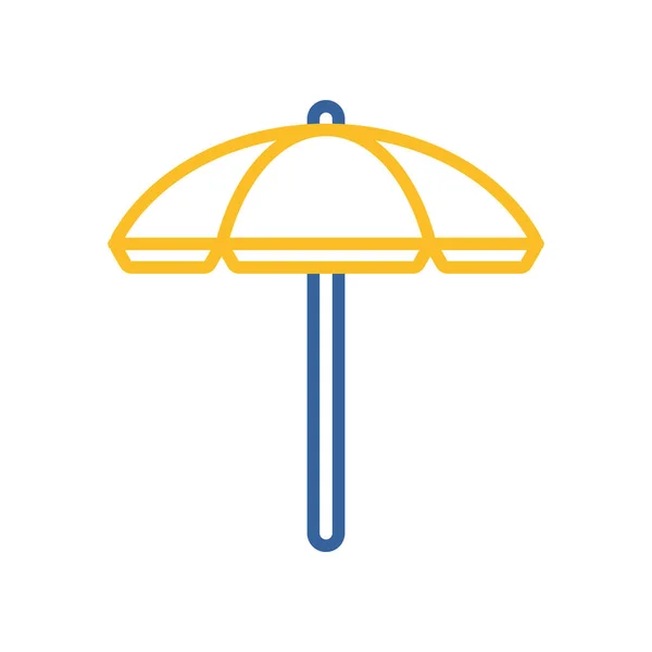 Пляжный Зонтик Плоским Вектором Летний Знак Графический Символ Путешествий Туризма — стоковый вектор