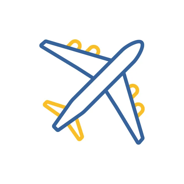 Ikona Wektora Płaskiego Samolotu Lub Samolotu Symbol Graficzny Strony Internetowej — Wektor stockowy