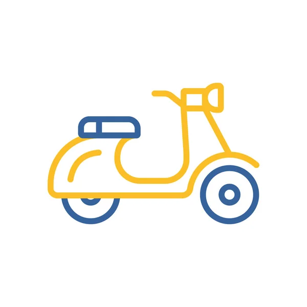 Scooter Moped Ícone Vetor Plano Símbolo Gráfico Para Viagens Turismo — Vetor de Stock