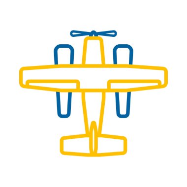 Küçük amfibi deniz uçağı, düzlem düz vektör ikonu. Seyahat ve turizm web sitesi ve uygulama tasarımı, logo, uygulama, UI için grafik sembolü