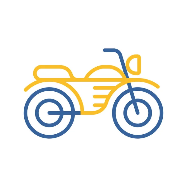 Motosiklet Düz Vektör Simgesi Seyahat Turizm Web Sitesi Uygulama Tasarımı — Stok Vektör