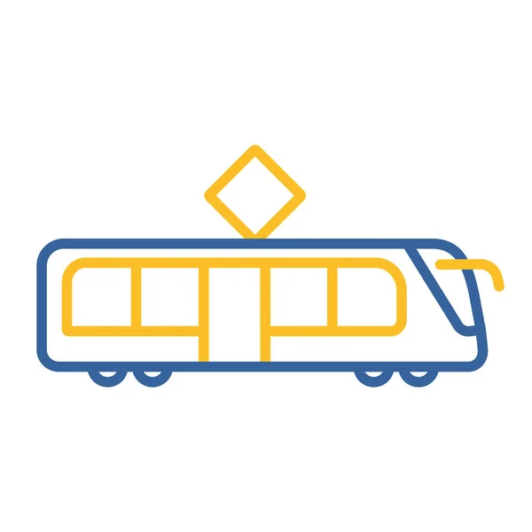 Міський Трамвай Плоский Вектор Значок Символ Графіку Веб Сайту Подорожей — стоковий вектор
