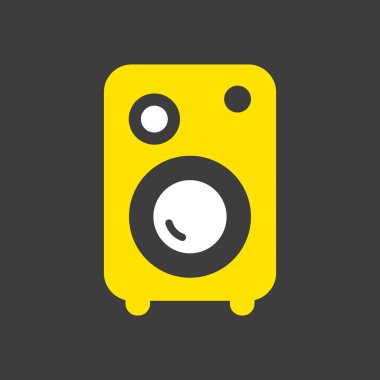 Koyu arkaplanda müzik sütunu vektör simgesi. Müzik ve ses web sitesi için grafik sembolü ve uygulama tasarımı, logo, uygulama, UI