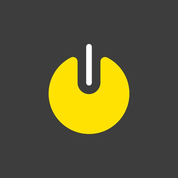 Botón Encendido Icono Glifo Vectorial Sobre Fondo Oscuro Símbolo Gráfico — Archivo Imágenes Vectoriales