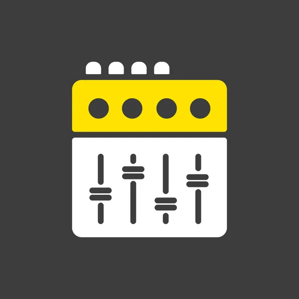 Mischpult Vektor Symbol Auf Dunklem Hintergrund Grafik Symbol Für Musik — Stockvektor