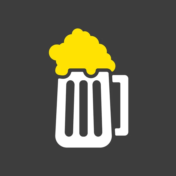 Bière Verre Vecteur Glyphe Icône Sur Fond Sombre Barbecue Barbecue — Image vectorielle