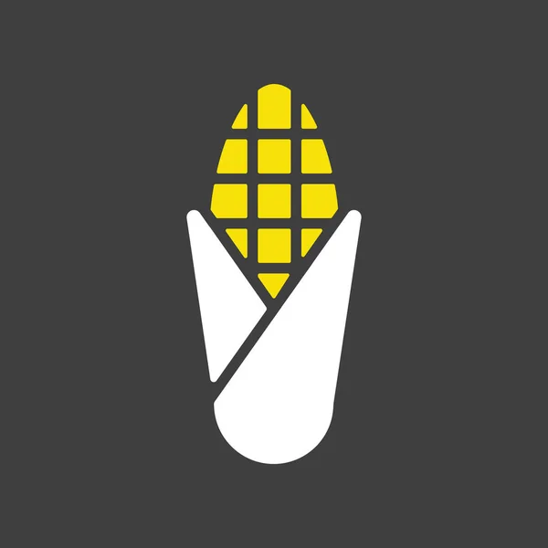 Corncob Vektor Glyphen Symbol Auf Dunklem Hintergrund Grill Und Grill — Stockvektor