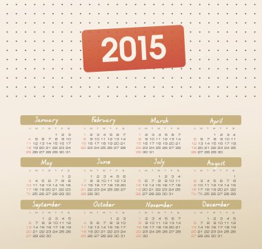 Takvim 2015 yılı ile noktalı